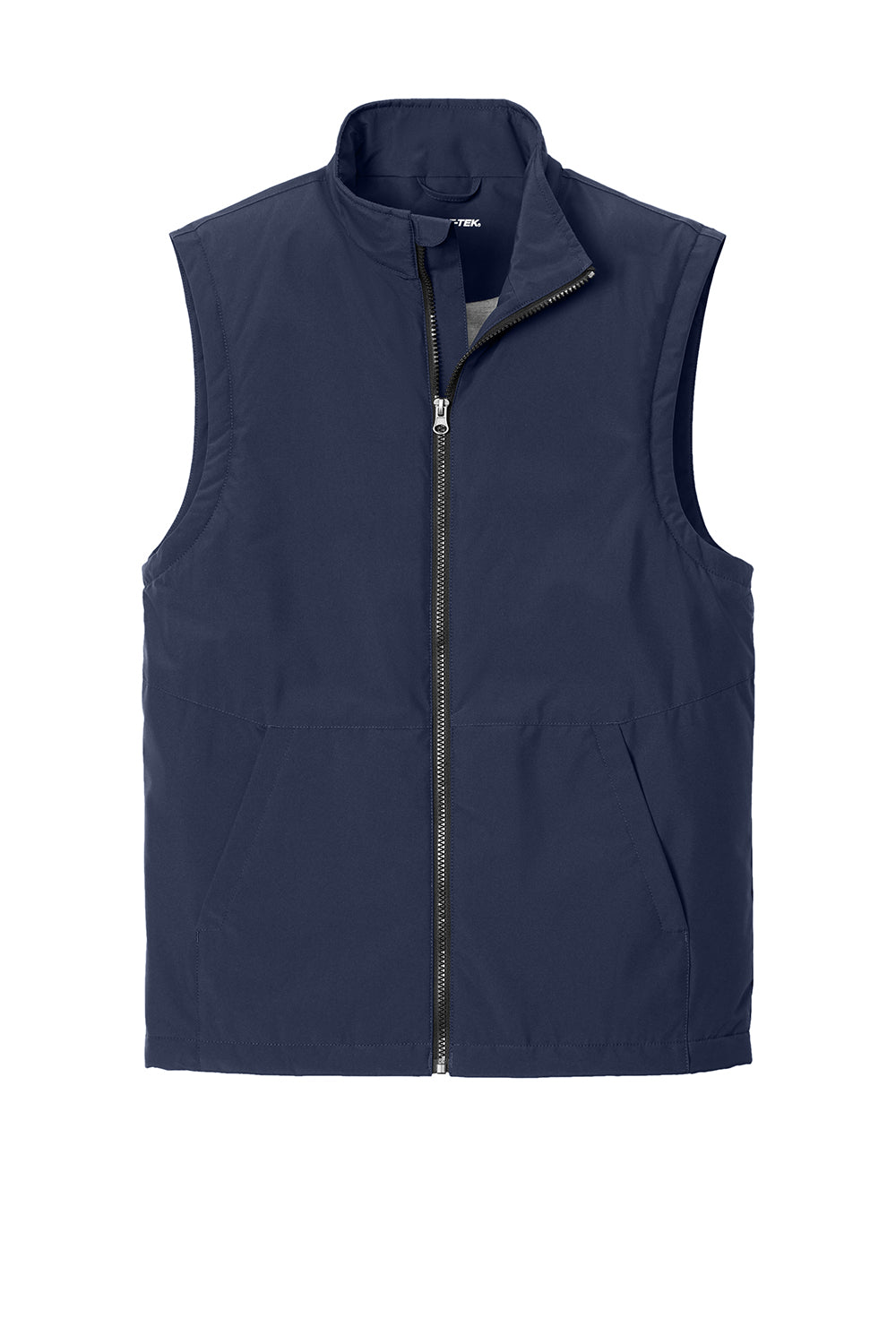 Sport-Tek JST57 Mens Water Resistant Insulated Full Zip Vest True Navy Blue Flat Front