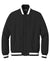 Sport-Tek JST58 Mens Water Resistant Snap Down Varsity Jacket Black Flat Front