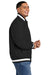 Sport-Tek JST58 Mens Water Resistant Snap Down Varsity Jacket Black Model Side