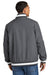 Sport-Tek JST58 Mens Water Resistant Snap Down Varsity Jacket Graphite Grey Model Back