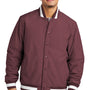 Sport-Tek Mens Water Resistant Snap Down Varsity Jacket - Maroon