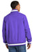 Sport-Tek JST58 Mens Water Resistant Snap Down Varsity Jacket Purple Model Back