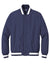 Sport-Tek JST58 Mens Water Resistant Snap Down Varsity Jacket True Navy Blue Flat Front