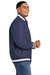 Sport-Tek JST58 Mens Water Resistant Snap Down Varsity Jacket True Navy Blue Model Side