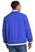 Sport-Tek JST58 Mens Water Resistant Snap Down Varsity Jacket True Royal Blue Model Back