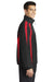 Sport-Tek JST60 Mens Water Resistant Full Zip Jacket Black/True Red Model Side