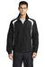 Sport-Tek JST60 Mens Water Resistant Full Zip Jacket Black/White Model Front