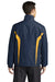 Sport-Tek JST60 Mens Water Resistant Full Zip Jacket True Navy Blue/Gold Model Back