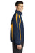 Sport-Tek JST60 Mens Water Resistant Full Zip Jacket True Navy Blue/Gold Model Side