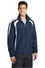 Sport-Tek JST60 Mens Water Resistant Full Zip Jacket True Navy Blue/White Model 3q