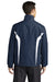 Sport-Tek JST60 Mens Water Resistant Full Zip Jacket True Navy Blue/White Model Back