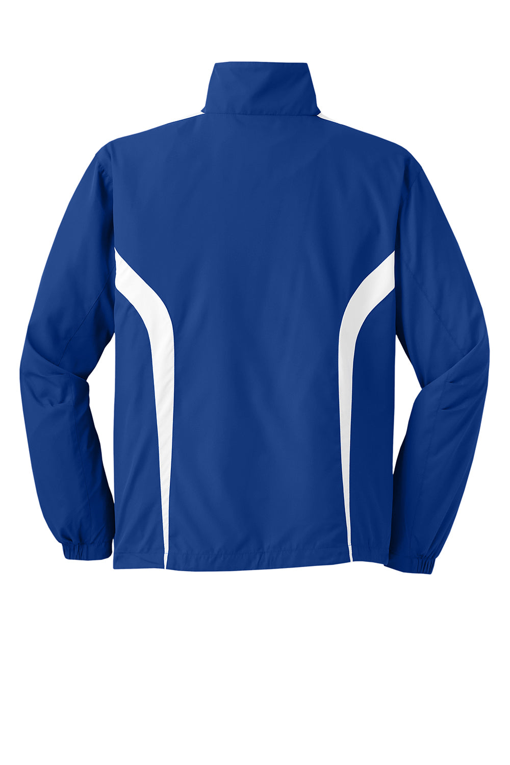 Sport-Tek JST60 Mens Water Resistant Full Zip Jacket True Royal Blue/White Flat Back