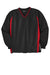 Sport-Tek JST62 Mens Water Resistant V-Neck Jacket Black/True Red Flat Front