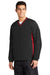 Sport-Tek JST62 Mens Water Resistant V-Neck Jacket Black/True Red Model 3q