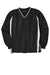 Sport-Tek JST62 Mens Water Resistant V-Neck Jacket Black/White Flat Front