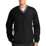 Sport-Tek Mens Water Resistant V-Neck Jacket - Black/White