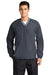 Sport-Tek JST62 Mens Water Resistant V-Neck Jacket Graphite Grey/White Model Front