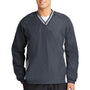 Sport-Tek Mens Water Resistant V-Neck Jacket - Graphite Grey/White