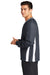 Sport-Tek JST62 Mens Water Resistant V-Neck Jacket Graphite Grey/White Model Side