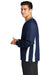 Sport-Tek JST62 Mens Water Resistant V-Neck Jacket True Navy Blue/White Model Side