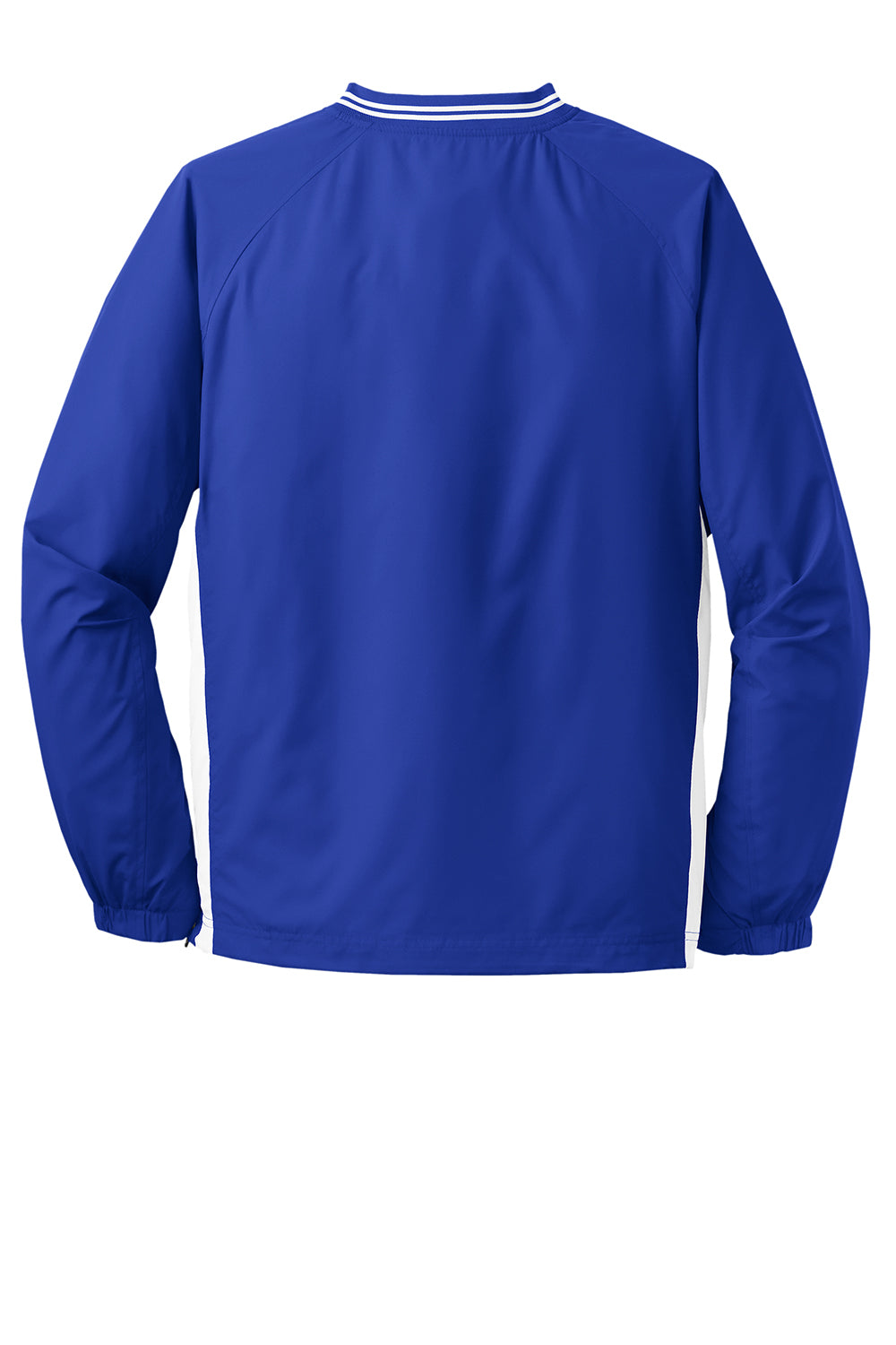 Sport-Tek JST62 Mens Water Resistant V-Neck Jacket True Royal Blue/White Flat Back