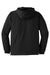 Sport-Tek JST63 Mens 1/4 Zip Hooded Jacket Black/White Flat Back