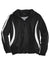 Sport-Tek JST63 Mens 1/4 Zip Hooded Jacket Black/White Flat Front