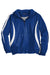 Sport-Tek JST63 Mens 1/4 Zip Hooded Jacket True Royal Blue/White Flat Front