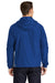 Sport-Tek JST63 Mens 1/4 Zip Hooded Jacket True Royal Blue/White Model Back