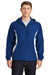 Sport-Tek JST63 Mens 1/4 Zip Hooded Jacket True Royal Blue/White Model Front