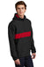 Sport-Tek JST65 Mens Hooded 1/4 Zip Jacket Black/True Red Model 3q