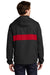 Sport-Tek JST65 Mens Hooded 1/4 Zip Jacket Black/True Red Model Back