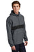 Sport-Tek JST65 Mens Hooded 1/4 Zip Jacket Graphite Grey/Black Model 3q