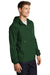 Sport-Tek JST66 Mens Packable Anorak 1/4 Zip Hooded Jacket Forest Green Model 3q