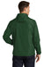 Sport-Tek JST66 Mens Packable Anorak 1/4 Zip Hooded Jacket Forest Green Model Back