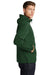 Sport-Tek JST66 Mens Packable Anorak 1/4 Zip Hooded Jacket Forest Green Model Side