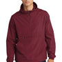 Sport-Tek Mens Packable Anorak 1/4 Zip Hooded Jacket - Maroon