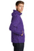 Sport-Tek JST66 Mens Packable Anorak 1/4 Zip Hooded Jacket Purple Model Side