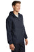 Sport-Tek JST66 Mens Packable Anorak 1/4 Zip Hooded Jacket True Navy Blue Model 3q