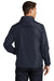 Sport-Tek JST66 Mens Packable Anorak 1/4 Zip Hooded Jacket True Navy Blue Model Back