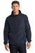 Sport-Tek JST66 Mens Packable Anorak 1/4 Zip Hooded Jacket True Navy Blue Model Front