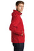 Sport-Tek JST66 Mens Packable Anorak 1/4 Zip Hooded Jacket True Red Model Side