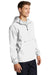 Sport-Tek JST66 Mens Packable Anorak 1/4 Zip Hooded Jacket White Model 3q