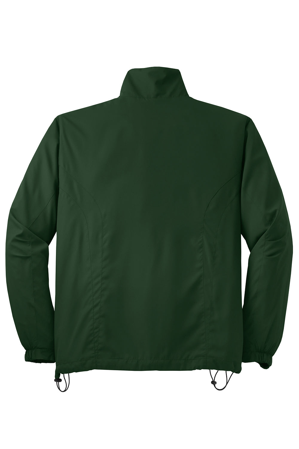 Sport-Tek JST70 Mens Water Resistant Full Zip Wind Jacket Forest Green Flat Back