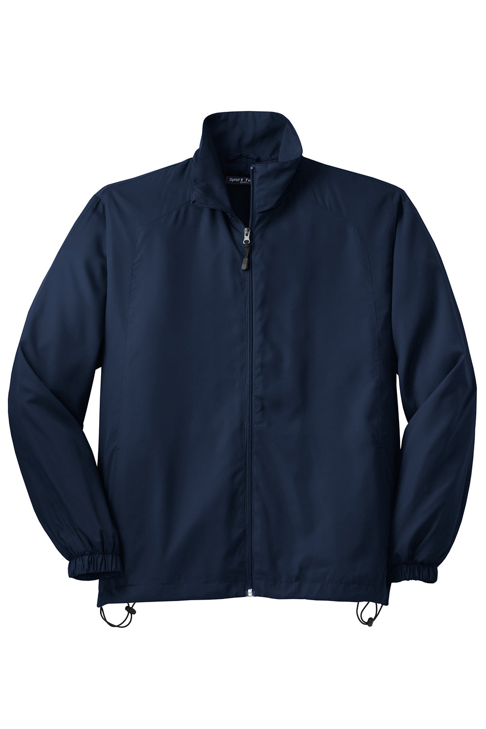 Sport-Tek JST70 Mens Water Resistant Full Zip Wind Jacket True Navy Blue Flat Front