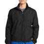 Sport-Tek Mens Water Resistant Full Zip Wind Jacket - Black