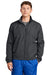 Sport-Tek JST70 Mens Water Resistant Full Zip Wind Jacket Graphite Grey Model Front