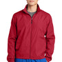 Sport-Tek Mens Water Resistant Full Zip Wind Jacket - True Red