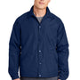 Sport-Tek Mens Water Resistant Snap Down Sideline Jacket - True Navy Blue