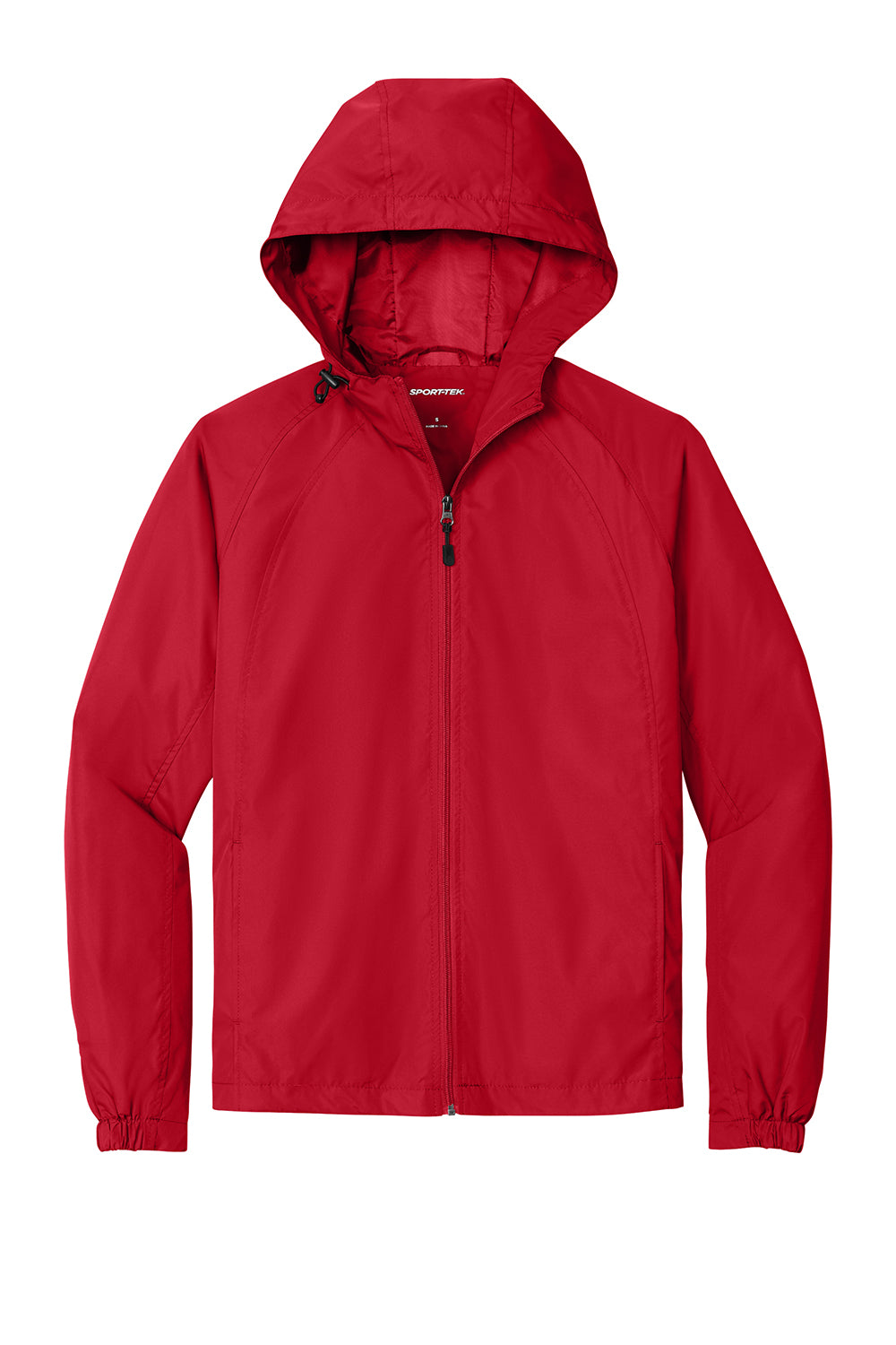 Sport-Tek JST73/TJST73 Mens Water Resistant Full Zip Hooded Jacket True Red Flat Front